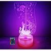 HPBN8 Ltd Creativo 3D Chitarra Luce Della Notte 3D LED Lampada 7/16 Colori Lampada da Tavolo USB Power Telecomando Giocattoli per Bambini Decor di Natale Regalo di Compleanno