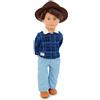 OG DOLLS Our Generation - Dustin - Bambola maschio da 46 cm - Occhi NoiEnsembleti e capelli castani ondulati - Abito stile western e cappello country - Giocattolo per bambini dai 3 anni in su