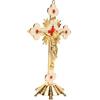 Generic Statua in Piedi in Metallo per la Famiglia del Crocifisso della Chiesa da Tavolo retrò per la Decorazione Religiosa e la Disposizione Floreale