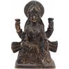 IS Statua Figurativa Della Dea Laxmi In Ottone Finitura Vintage Fatta A Mano