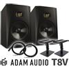 Adam Audio T8V 2-Way Speaker System Black T8V cavo & stand set nuovo di zecca
