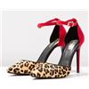 Dune Scarpe Décolleté Leopardate e Rosse Donna Tacco Spillo Alto 11 cm Eleganti -40-
