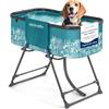 SereneLife Vasca da Bagno Pieghevole per Cani da Interno ed Esterno, Altezza Regolabile 86 cm, Tubo di Scarico e Tasche Portaoggetti, Accessori per Cani, Adatta Anche ad Altri Animali
