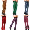 Carassa Calze Costume Nero A Righe Fucsia