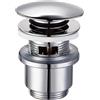 Schläfer 4051003 | Piletta Click Clack per Lavabo Bagno e Bidet con Troppopieno in Ottone Cromato, Misure 1 1/4, Tappo di Scarico Universale per Lavandino