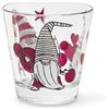 Excelsa Set 6 Bicchiere acqua vetro decorato GNOMO sweet home natale 65385