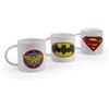 Excelsa Tris Tazzina caffe' colazione Batman Superman Wonder Woman ceramica ML.100