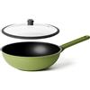 Guzzini Cook&color Padella Wok padella saltapasta cm 28 con coperchio