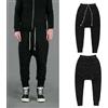 Uomo Cotone Goccia Cavallo Basso Pantaloni Coulisse Della Tuta Sportivi