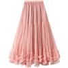 Donna Midi Rete Increspatura Elastico Vita Gonfio Casual Fairy Festival
