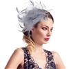 UTXN Clip Fascinator in Rete - Elegante Accessorio per Capelli con Clip per Donna, Fascinator per Matrimoni e Occasioni Speciali, Copricapo Accessori Donna (Grigio)