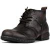 OSSTONE oscura Marrone retrò Design della punta in metallo per una maggiore resistenza agli urti Stivali da moto per uomo Caviglia camminare moda Lace-Up Pelle Chukka Stivali OS-6015-3-D-10.5-R