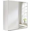 Composad | Armadio della Linea SYSTEMA, Armadio a 2 Ante Scorrevoli con Ante a Specchio, Camera da letto, (LxAxP) 200x223x67 cm, Colore Bianco Laccato, Made in Italy