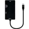 Eden pulse Convertitore - Convertitore da USB-C a VGA, DVI e HDMI 4K, 3 porte, cavo da 10 cm, compatibile con dispositivi USB-C.