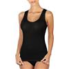 EGI Canotta Donna Spalla Larga Lana Seta Made in Italy Intimo Elegante Bordo Raso Bianco Nero, Art. 141 (2N)