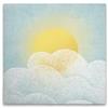 A.S. Création DD129412 - Stampa su tela, motivo: sole e nuvole, colore: blu, giallo, 40 x 40 cm