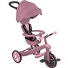 Globber - Explorer 4 EN1 ECO - Triciclo evolutivo 100% plastica riciclata, da 10 mesi a 5 anni, rosa lampone