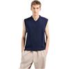 Armani Exchange Wool Mix-Maglione con Scollo a V Gilet Felpato, Blu Navy, XL Uomo
