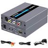 EASYCEL Convertitore RCA S-Video a HDMI, RCA Composite CVBS AV o S-Video + R/L Audio Ingresso a HDMI Uscita Upscale Convertitore, Supporta 720P / 1080P Interruttore di uscita per N64, PS2, Wii, DVD