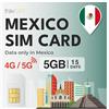 travSIM SIM Messico | 15 Giorni - 05GB di dati | 5G/4G ad alta velocità | Accesso illimitato a internet per Google, Facebook, Whatsapp, Instagram e altro ancora