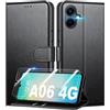 Mofurd Cover per Samsung Galaxy A06 4G (Non per 5G) Libro in Pelle PU, [con 2 Pezzi Pellicola Vetro Temperato] Custodia Portafoglio Antiurto [Blocco RFID] [Funzione di Supporto] [Slot Schede], Nero
