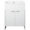 NEGRARI Mobile lavatoio in pvc 85x58 con vasca in pp a doppia anta bianco codice prod: 5005PKC
