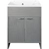 Negrari Mobile lavatoio PVC 85x58 con vasca in PP doppia anta rovere codice prod: 5005PKCR