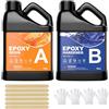 KOPOZA Resina epossidica con indurente 948 ml/32 oz, set di resina epossidica lucida - rapporto 1: 1 resina di alta qualità trasparente per gioielli, forme, decorazioni per la casa, sottobicchieri