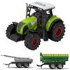 LioMaxi Scala 1:36 macchinina agricola inerziale per bambini, trinciacaricatrice, azienda agricola, agricoltura，3 effetti sonori simulati, luci, trattore + 2 rimorchi (Trattore + rimorchio)