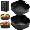 lompyeu 2 Pezzi Teglie Silicone per Friggitrice ad Aria,Contenitori Friggitrice ad Aria Accessori per COSORI TurboTower Pro 10.8L Friggitrice ad Aria Double Stack/CAF-DC112-ADE (6.5L & 4.3L),Riutilizzabile In