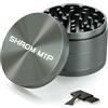 TEEQZIO Grinder e Tritatore Set 4 Pezzi, Grinder Grande 75mm per Erbe, Lega di Alluminio con Raschietto per Polline per Spezie, Erbe, Condimenti (Grigio)