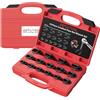 GETLITOOL Set 15PZ Chiavi a Forcella Aperta per Tubi in Cr-Mo, 12pz 3/8 (8-19mm) e 3pz 1/2 (22-24mm), Chiavi Crowfoot con Valigetta Rigida, Chiavi a Bussola Aperta per Auto Idraulica Officina DIY