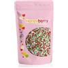 Honeyberry Zuccherini Decorativi per Dolci Naturali e Commestibili, 200g - Codette di Zucchero Colorate Perfette per Decorare Torte, Biscotti e Dessert - Prodotto nell'UE - (Vermicelli di Natale)