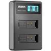 ayex Caricatore USB doppio per batterie Canon LP-E12, ad esempio EOS M M10 M 200 1000D, ricarica tramite presa USB, ad esempio laptop o power bank, con display LCD illuminato integrato per indicatore