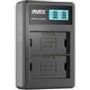 ayex Caricatore Dual USB compatibile con batterie Canon LP-E6 N NH EOS R R6 R5 90D 80D 70D 60D 5D Mark IV 7D carica tramite USB ad esempio laptop e power bank con indicatore di carica LCD