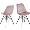 AC Design Furniture Emanuel Sedia da Pranzo, Rosso, Tessuto, L: 54 x W: 48.5 x H: 85.5 cm, 2 pz.