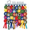 The Medal Hanger Shop Espositore appendi medaglie di equitazione con scritta Love to Ride (lingua italiana non garantita) - Per appendere coccarde - Supporto in acciaio inox spazzolato - Prodotto nel Regno Unito