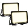 SKYWORLD 2 Pezzi Faretto Led da Esterno, 75W 7500LM Faretti a LED per esterni, IP66 Impermeabile 3000K Bianco Caldo Luce di Sicurezza per Terrazza, Giardino, Cortile, Patio, Parco, garage