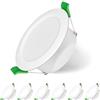 Jaenmsa Faretti Led da Incasso per Cartongesso 230V, 10W Foro Φ 95-105mm, IP44, Non Dimmerabile, Faretti LED Soffitto, Bianco Caldo 3000K, Set di 6
