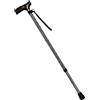 Homecraft Short Folding Walking Stick with Wooden Handle Etched Black