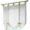 Yaland - Tenda a pacchetto in voile con passanti, trasparente, tinta unita, con passanti, per soggiorno, 120 x 140 cm, colore: Verde