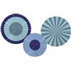 Folat 24320 Decorazioni per feste in carta blu Set ventaglio decorativi - Bold Blue - 3 pezzi - Matrimonio, festival, carnevale, decorazioni di compleanno, baby shower
