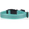 Bobby Safe - Collare per Cani di Taglia Media, Riflettente, Resistente e Regolabile, con Chiusura a Fibbia di Sicurezza, Colore Turchese, Taglia M / 32-52 cm