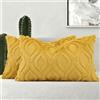 decorUhome Set di 2 federe decorative per cuscini in morbida lana sintetica, per divano, supporto lombare, per la casa, 30 x 50 cm, giallo senape