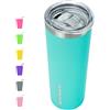 BJPKPK Tazza da caffè sottile in acciaio Stainlees, 567 ml, isolata sottovuoto da viaggio, turchese