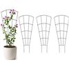 Thealyn Tralicci per Piante da Interno, Set da 4, 60/81/109 cm, Supporto in Metallo a Ventaglio, Nero (Nero, 60 cm)