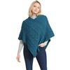 Aran Woollen Mills Poncho in Maglia Irlandese per Donna Cardigan Triangolare in Lana Merino Super Morbida Made in Ireland (Marmellata Rossa)