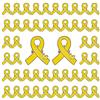 WANDIC Yellow Ribbon Pins con piccola farfalla, 50pcs Silver Back Ribbon Spille Pins Lapel per la consapevolezza del cancro dell'infanzia