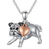 HUKKUN Graziosa collana a forma di cuore in argento 925 con nome di barba/Shihtzu/Lemur/Chihuahua/Mops/Pastore Cane Rosso Panda Ciondolo Collana Carino Gioielli Regalo Donna, 0.59 x 0.9 Zoll (15 x 23