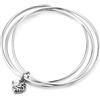 COOLSTEELANDBEYOND Bracciale Triplo Acciaio Impilabile con Ciondolo Cuore Inciso Elegante a Strati